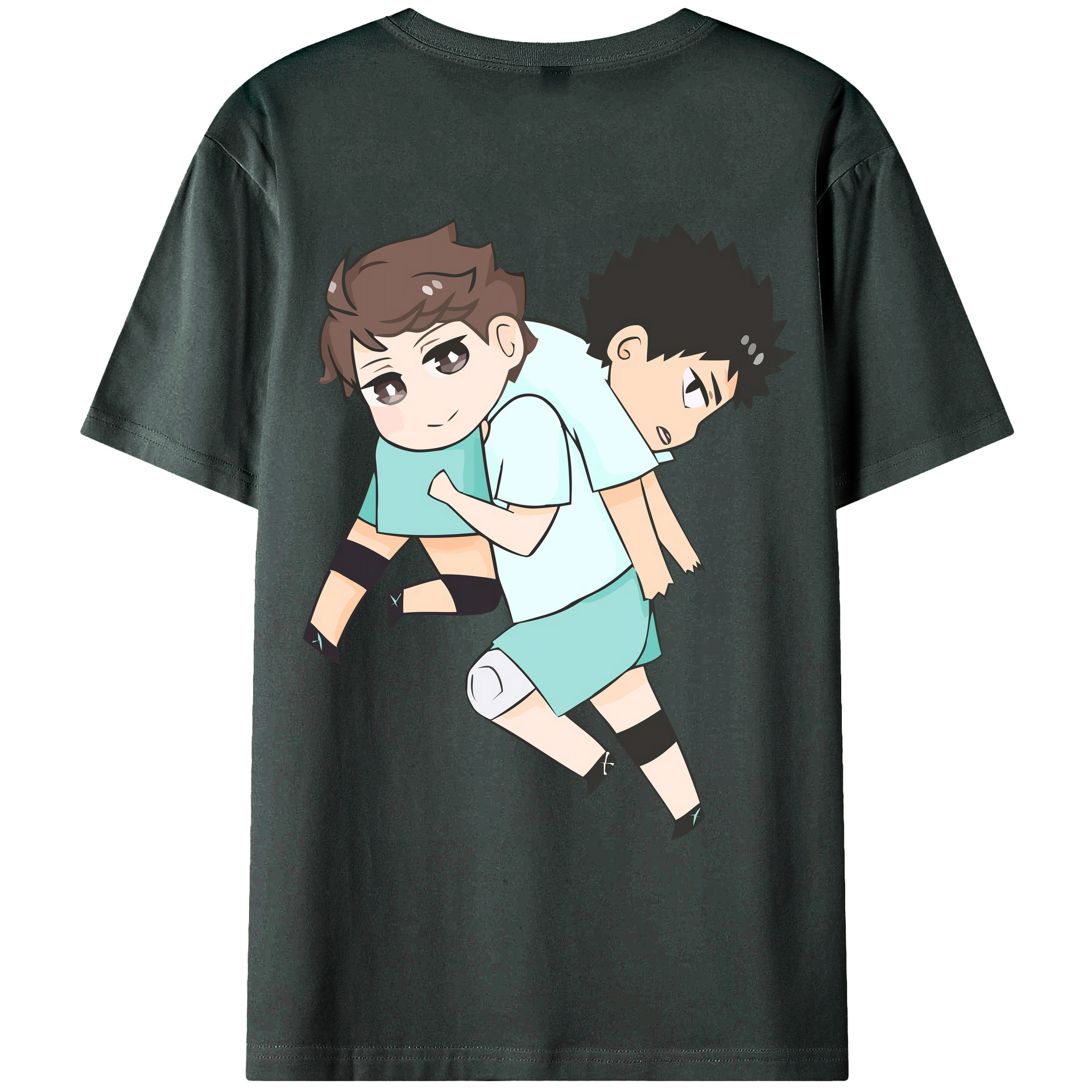 （画像用） ハイキュー!! Haikyu!! 綿100％ メンズ半袖Tシャツ（バックプリント） 通気性